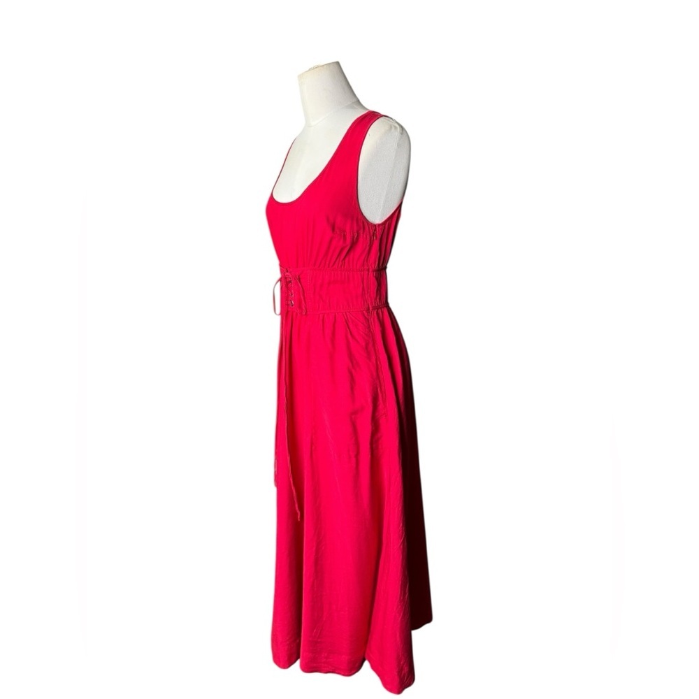Anthropologie Tracy Reese Red Sleeveless Corset Waist Midi Dress Size 4 - Picture 7 of 8